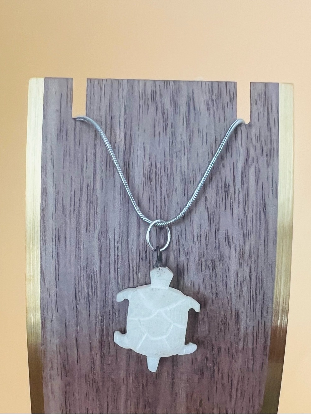 Cream Turtle Pendant Necklace